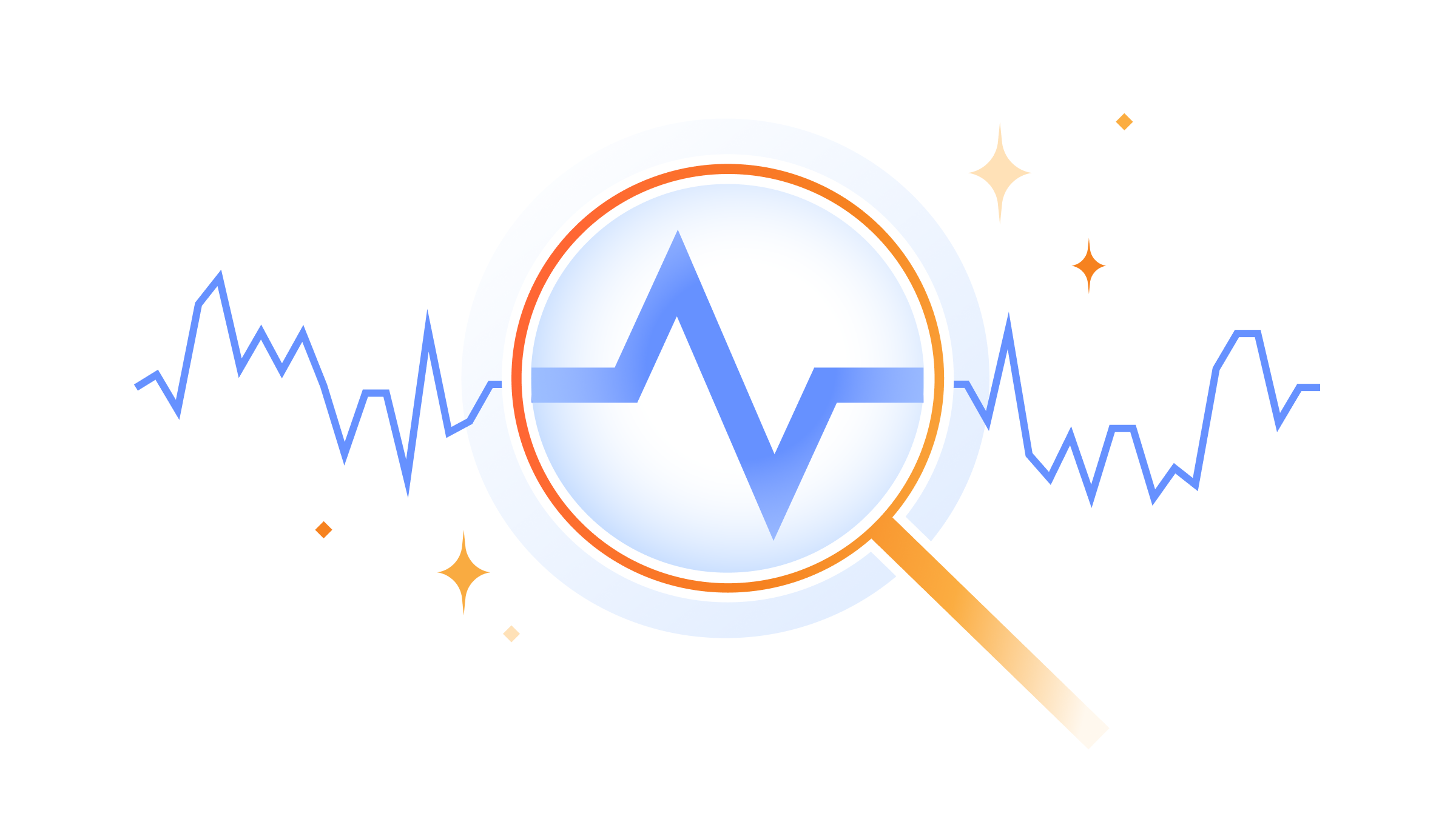 magnifying glass looking at diagnostics