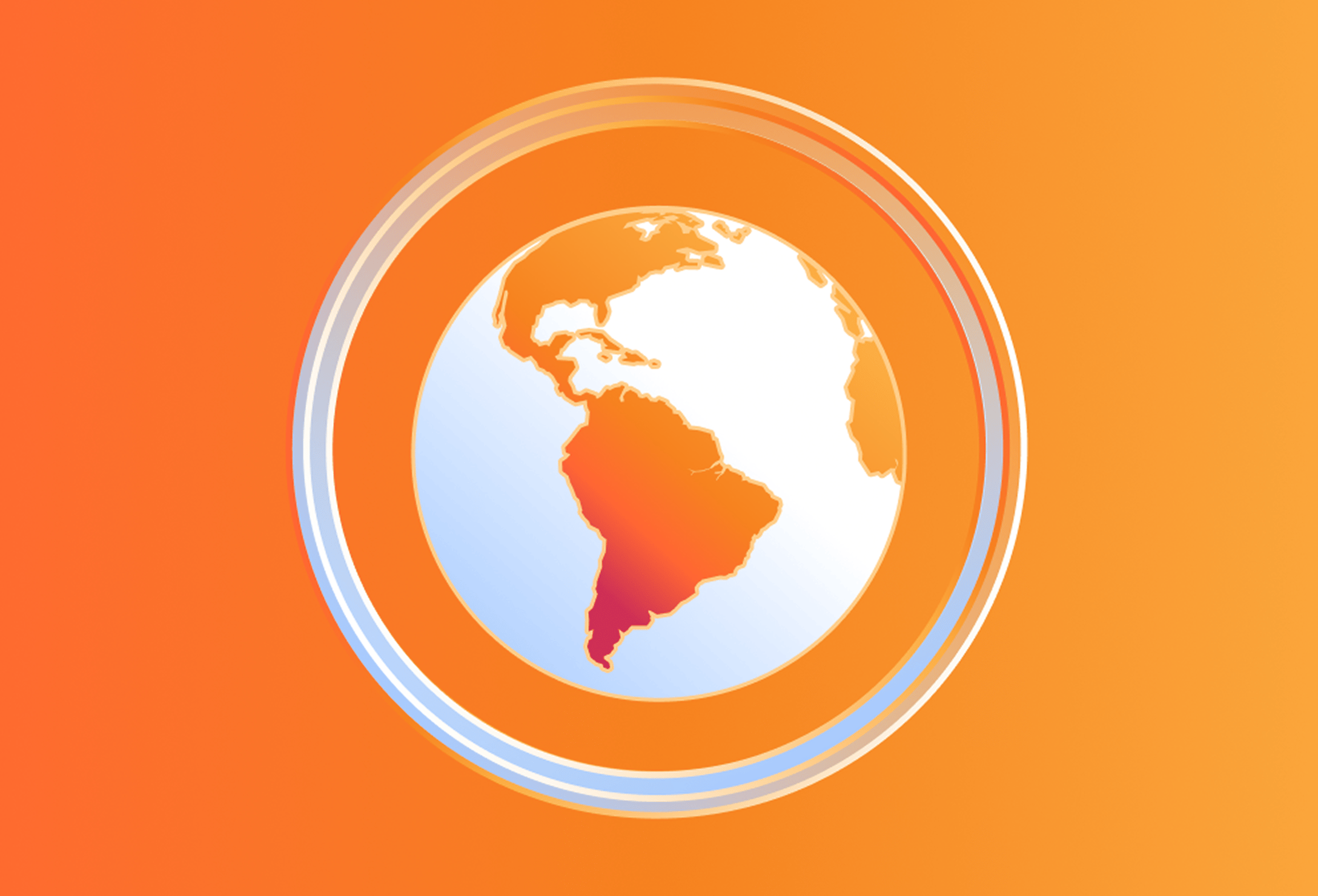 Globe illustration on orange background